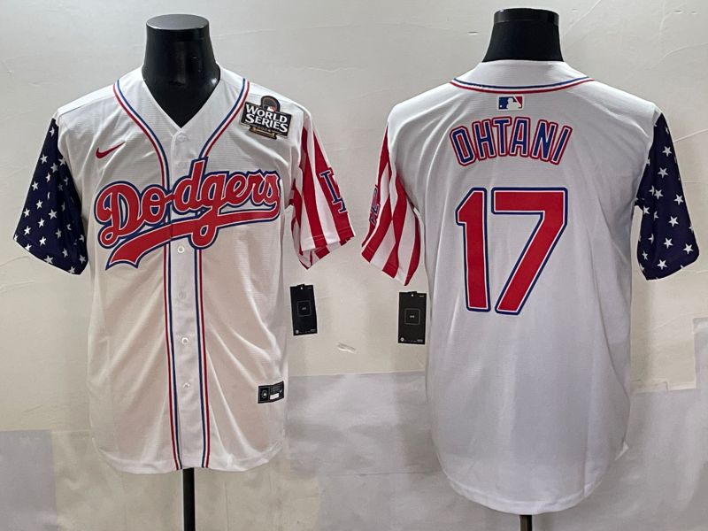 Men 2025 Los Angeles Dodgers #17 Ohtani White a generation of national flags Joint Name Nike MLB Jersey style 6